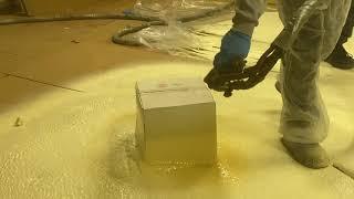 How Spray Foam Is Applied Around a Penetration  - West Roofing System