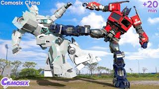 Transformers: Optimus vs Silver Robot - Fight Scene -Transformers 7 _ All Action Battle Movie Clip