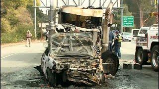 HIGHWAY 1 CRASH: CHP Officer Grant Boles On Fiery Multi-Vehicle Crash On Highway 1