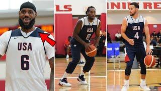 Team USA First Practice Before Paris 2024 Olympic Basketball! Lebron James, Curry, Leonard, KD, AD