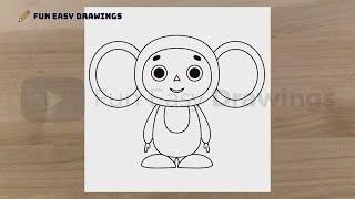 How to Draw Cheburashka Easy - Fun Easy Drawings | Как легко нарисовать Чебурашку #FunEasyDrawings