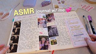 ASMR journal with me ️ close whispers, fireplace sounds