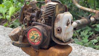 RESTORATION OF OLD RUSTY BRUSH CUTTER | Restore japane 2-stroke Mower