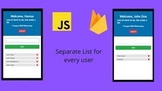 Todo App With Vanilla JS | Separate list for every user | Using Firebase Auth & Firebase Firestore