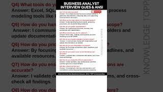 Business Analyst Interview Questions and Answers