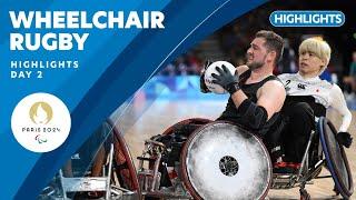  Wheelchair Rugby Highlights | Day 2 | Paris 2024 Paralympic Games