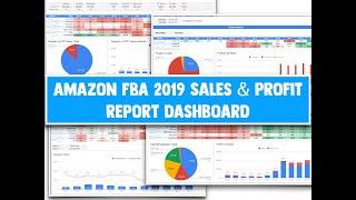 Amazon FBA 2019 Sales and Profit Dashboard Spreadsheet Template for Google Sheets