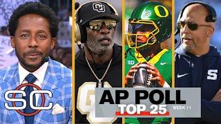 ESPN breaks CFP TOP 25 AP: Oregon UNANIMOUS No. 1, Colorado rises to No. 21, Penn State falls No. 6