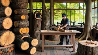 The Great Skill and Unique Creativity of Young Asian Craftsmen in Wood Processing