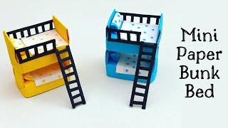 DIY MINI PAPER BUNK BED / DIY Doll Bunk Bed / Paper Crafts For School / Paper Craft / Mini Furniture