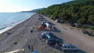 Лазаревское Шхафит Аше река впадает в море 4К(полный экран)