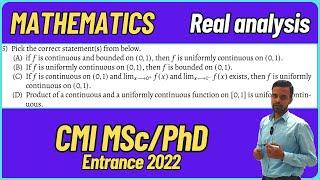 Challenging Mathematics MCQ from CMI MSc/PhD entrance 2022 Exam!