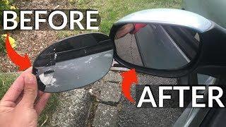 DIY EASY FIX HOW TO REPLACE A BROCKEN SIDE MIRROR GLAS *PEUGEOT 206*