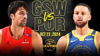 Golden State Warriors vs Portland Trail Blazers Full Game Highlights | Oct 23, 2024 | FreeDawkins