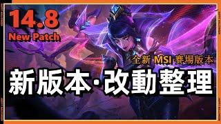 LOL英雄聯盟【版本】14.8MSI賽場版本改動大整理！一口氣看懂14.8增強、削弱、全面解讀！#LOL#英雄聯盟#木魚仔