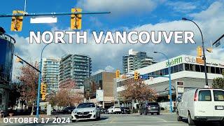 NORTH VANCOUVER BC CANADA on October 17 2024 - City driving on Marine Dr, Lonsdale Ave