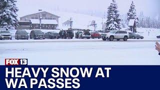 Heavy snow falling at WA mountain passes | FOX 13 Seattle