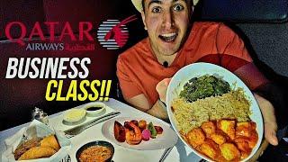 Eating INDIAN FOOD on the World's BEST Business Class Flight!!