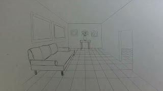 How to Draw a Room in 1-Point Perspective
