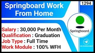 Springboard Work From Home | WFH Jobs | Online Earn Money Job | Content Operations Analyst Jobs