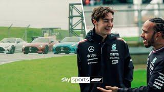 "GEORRRRGE"  | Lewis Hamilton, George Russell and Toto Wolff SCARE the Sky Sports F1 presenters 