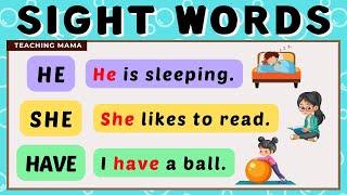 LET'S READ! | SIGHT WORDS SENTENCES | HE, SHE, HAVE | ENGLISH READING PRACTICE | TEACHING MAMA