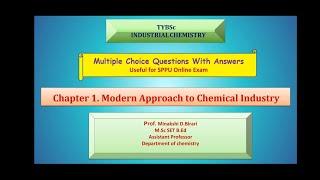 MCQ on Modern approach to chemical industry: TYBSc. Industrial Chemistry