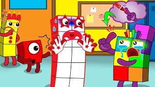 Oh No! Numberblocks 7 Lied About Being Sick So He Could Skip The Class l Numberblocks fanmade color