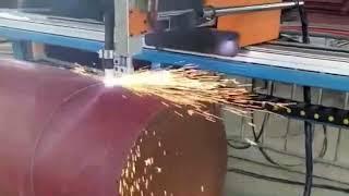 Pipe large diameter cut by portable cnc plasma cutting machine