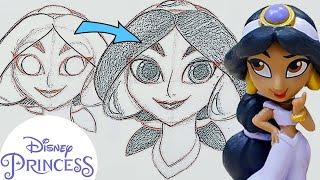 How to Draw Jasmine! | Disney Princess