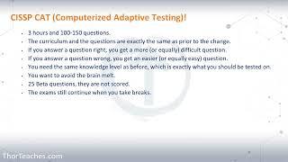 CISSP | The CAT (Computerized Adaptive Testing) exam