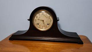 1910's New Haven "Harmonious" Bim Bam Striking Tambour Mantel Clock