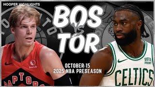 Boston Celtics vs Toronto Raptors Full Game Highlights | Oct 15 | 2024-25 NBA Preseason