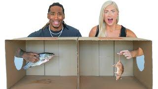 LIVE ANIMAL What's In The BOX Challenge!!! (Charles And Alyssa)