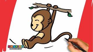 How To Draw a Monkey For Kids | Easy Monkey Drawing Step by Step