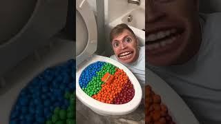 Experiment: Eating Colorful M&M's Reese's out of the Toilet #shortsOriginal