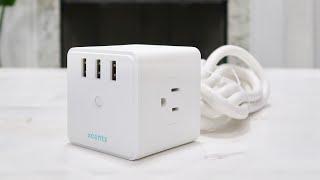 Xcentz PowerCube Power Strip Review - Luxury Extension Cord - 4 AC Outlets + 3 USB Ports