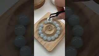 Sea Blue Secret Realm! "Cloud Tide" Aquamarine Bracelet Making Tutorial #beads #claybracelet