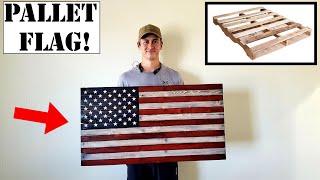 How to make a Wooden PALLET AMERICAN FLAG! | DIY Pallet Wood Projects