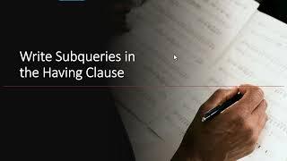 Writing SQL Subqueries in Having Clause | Essential SQL