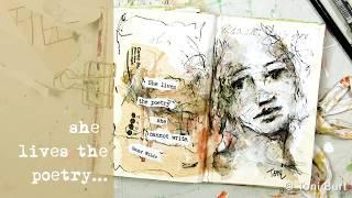 she lives the poetry - mixed media art journal