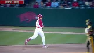 Arkansas baseball's Ryder Helfrick 426 ft home run vs. Grambling