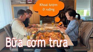 Mót khoai ở ruộng về làm món này, ba cha con gật gù khen | Cuộc sống nông thôn ở Đức