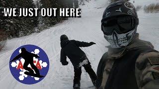 Snowboarding Alta Early November 2021