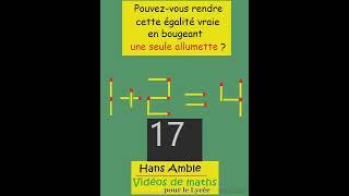 #Shorts Enigme - Les allumettes  - Niveau : facile