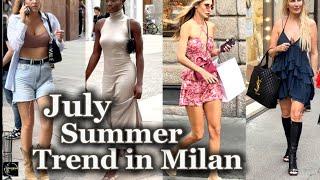 July Summer Trend in Milan | Iconic Fashionable Street Style Looks | Window Shop Italian Summer Sale