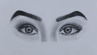 How to draw Realistic Eyes for Beginners - step by step