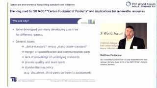 Matthias Finkbeiner - The long road to ISO 14067 'Carbon Footprint of Products'