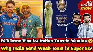 PCB Issue Visa for Indian Fans in 30 mins for CT | Kohli Run out, INDvNZ | Ind Weak Team in Super 6s