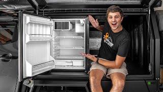 My new canopy gets a fridge! Bushman 130L Upright Fridge Freezer